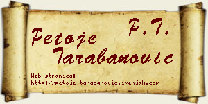 Petoje Tarabanović vizit kartica